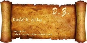 Deák Zita névjegykártya