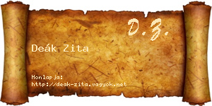 Deák Zita névjegykártya